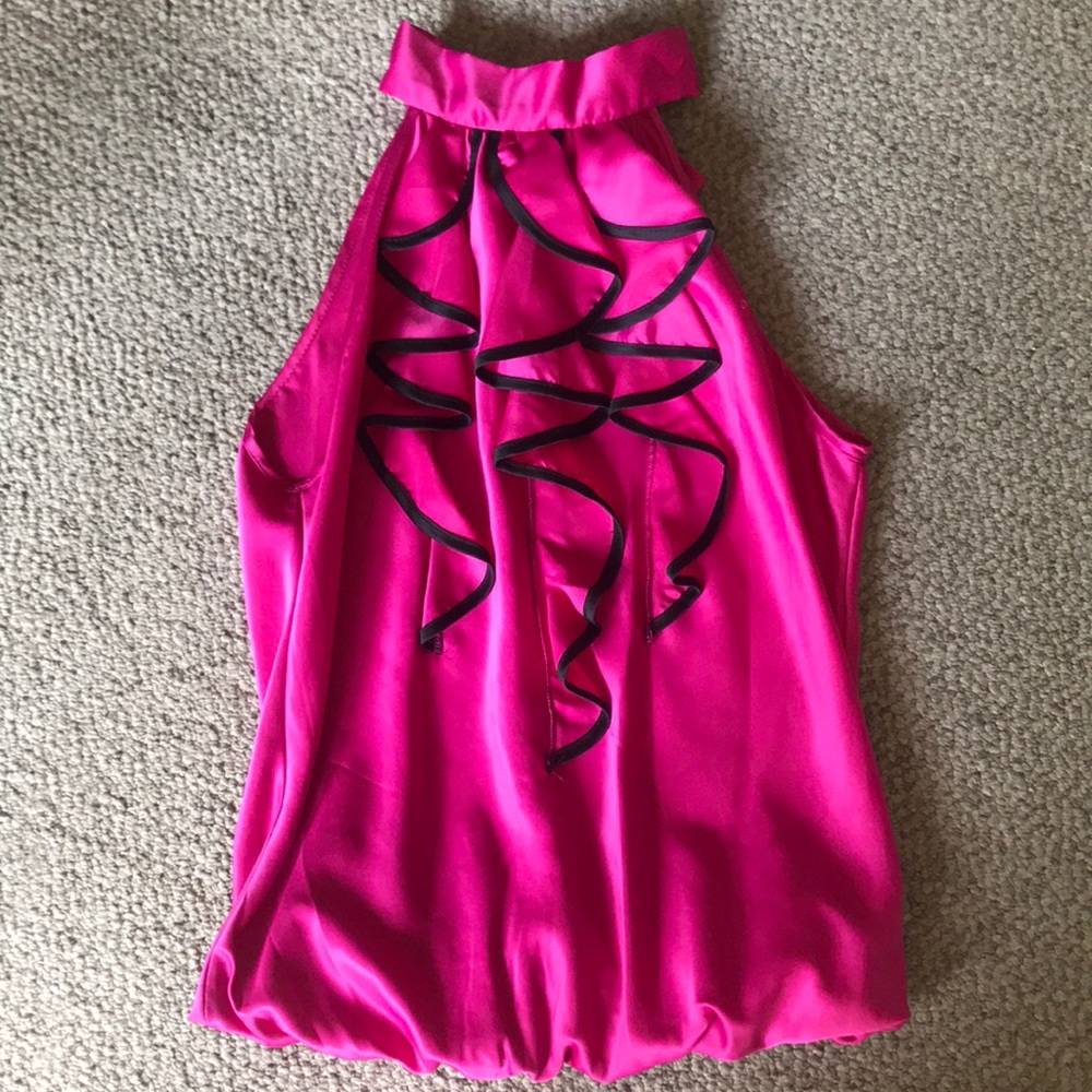 Pink high neck blouse